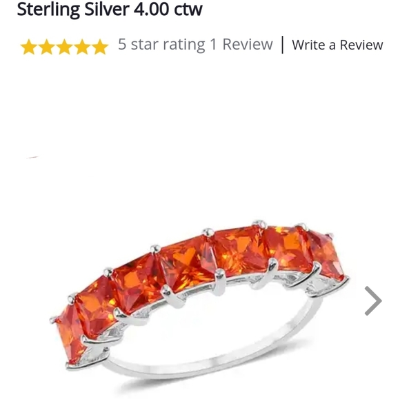Orange Diamond 7 Stone Ring in Sterling Silver 4.00 ctw - Picture 10 of 15